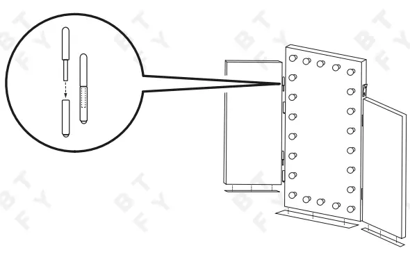 BEAUTIFY- 4010217 -Trifold -Mirror- with- Warm- LED- Lights-fig-1