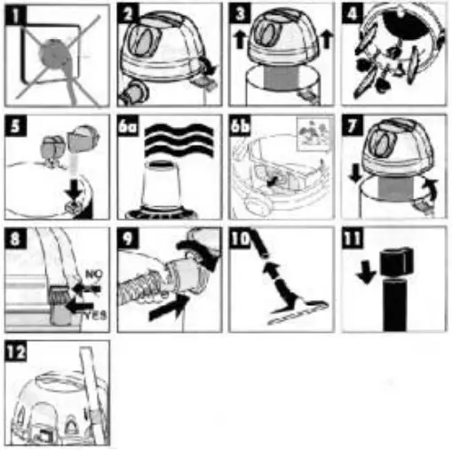Profeco 7740277403 Bouwstofzuiger (RVS)1200W 15 Liter Instruction - FIG 3