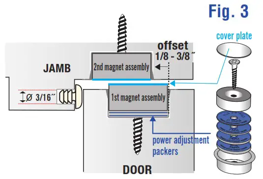 Precision PLS 24 Pro Concealed Magnetic Catch - Top of door installation example 3