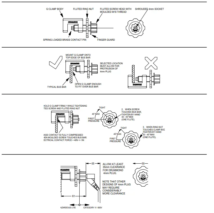 MARTINDALE-DRUGCLAMP-UNFUSED-G-Clamp-Type-Bus-Bar-Connector-FIG-6