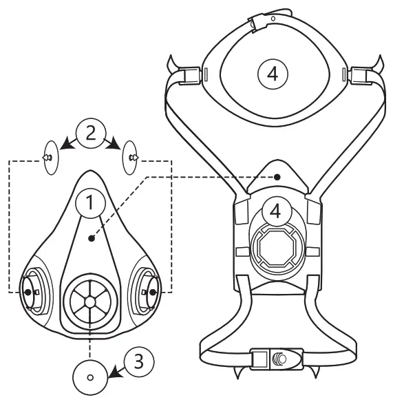 Breath Buddy 650 Half Mask Respirator TPR Facepiece - fig1