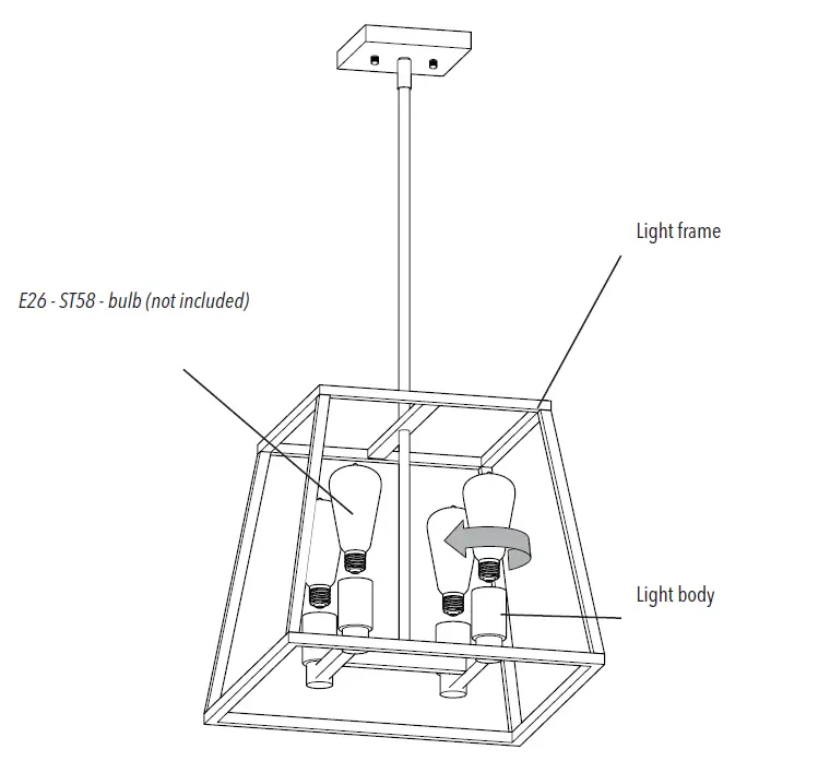artika CAR15-WT Carter Square 4 Light Chandelier 10