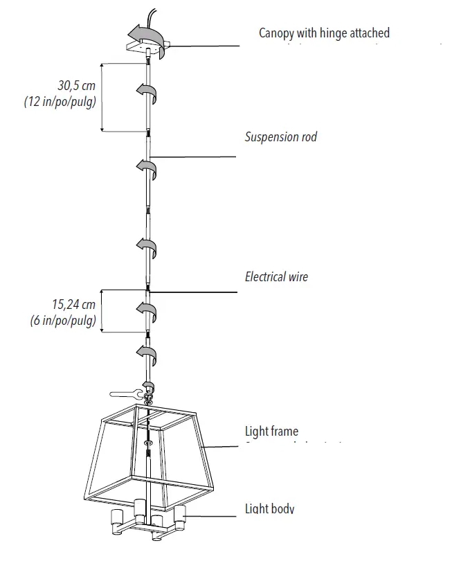 artika CAR15-WT Carter Square 4 Light Chandelier 4