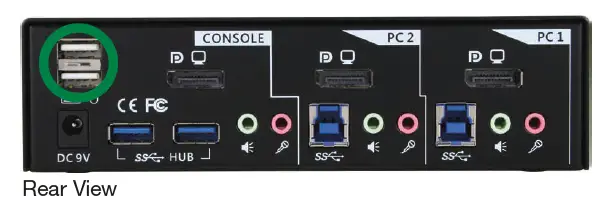 inLine 63622I 2-Port Displayport USB KVM Switch with Audio and Usb 3.0 Hub Installation fig 2