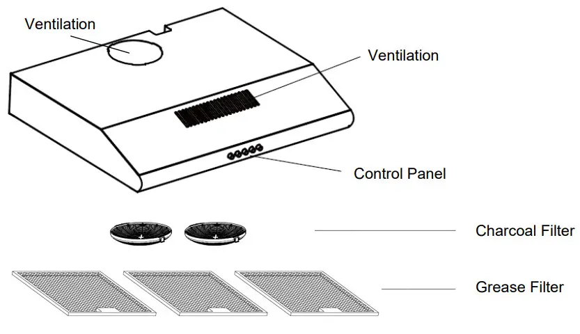 ELBA ESH-M7598 Stainless Steel Slim Cooker Hood - PRODUCT 1