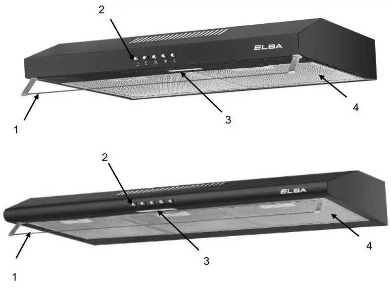 ELBA ESH-M7598 Stainless Steel Slim Cooker Hood - PRODUCT