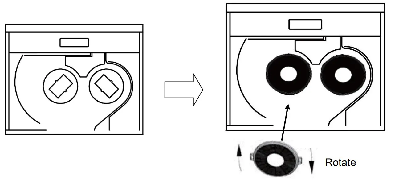 ELBA ESH-M7598 Stainless Steel Slim Cooker Hood - charcoal filter