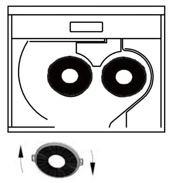 ELBA ESH-M7598 Stainless Steel Slim Cooker Hood - clockwise direction