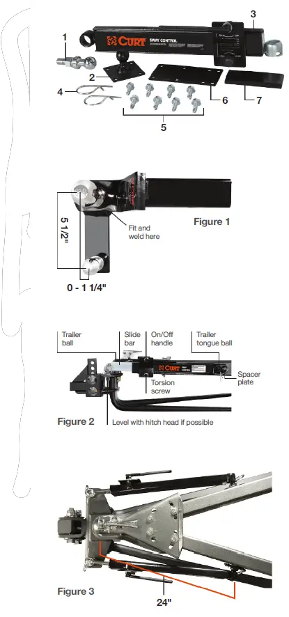 CURT -17200-Trailer-Anti-Sway-Bar-Control-Kit-1
