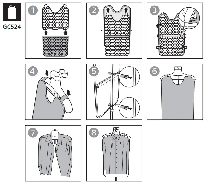PHILIPS GC514 GC518 GC524 WALITA Garment Steamer - Figure 4