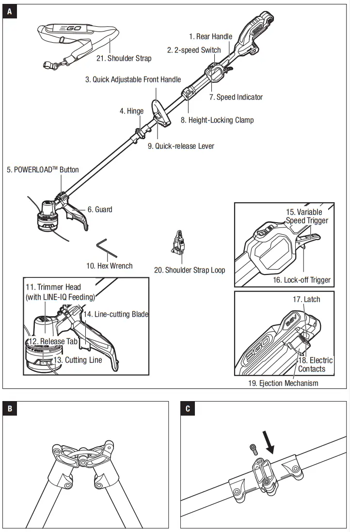EGO ST1620E-T 56 Volt Lithium-Ion Cordless Grass Trimmer - Fig