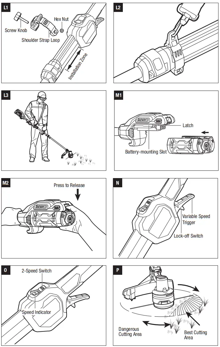 EGO ST1620E-T 56 Volt Lithium-Ion Cordless Grass Trimmer - Fig2