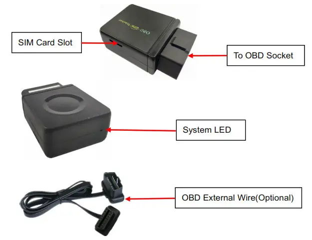OBD CCTR-830G 4G GPS Tracker - Packing list