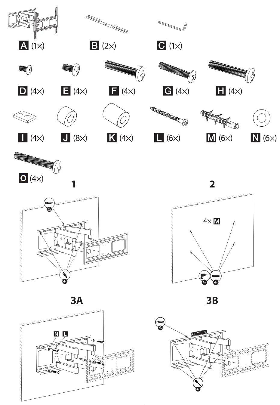 stell SHO 3610 Extendable Articulating Slim TV Mount - Figure 1
