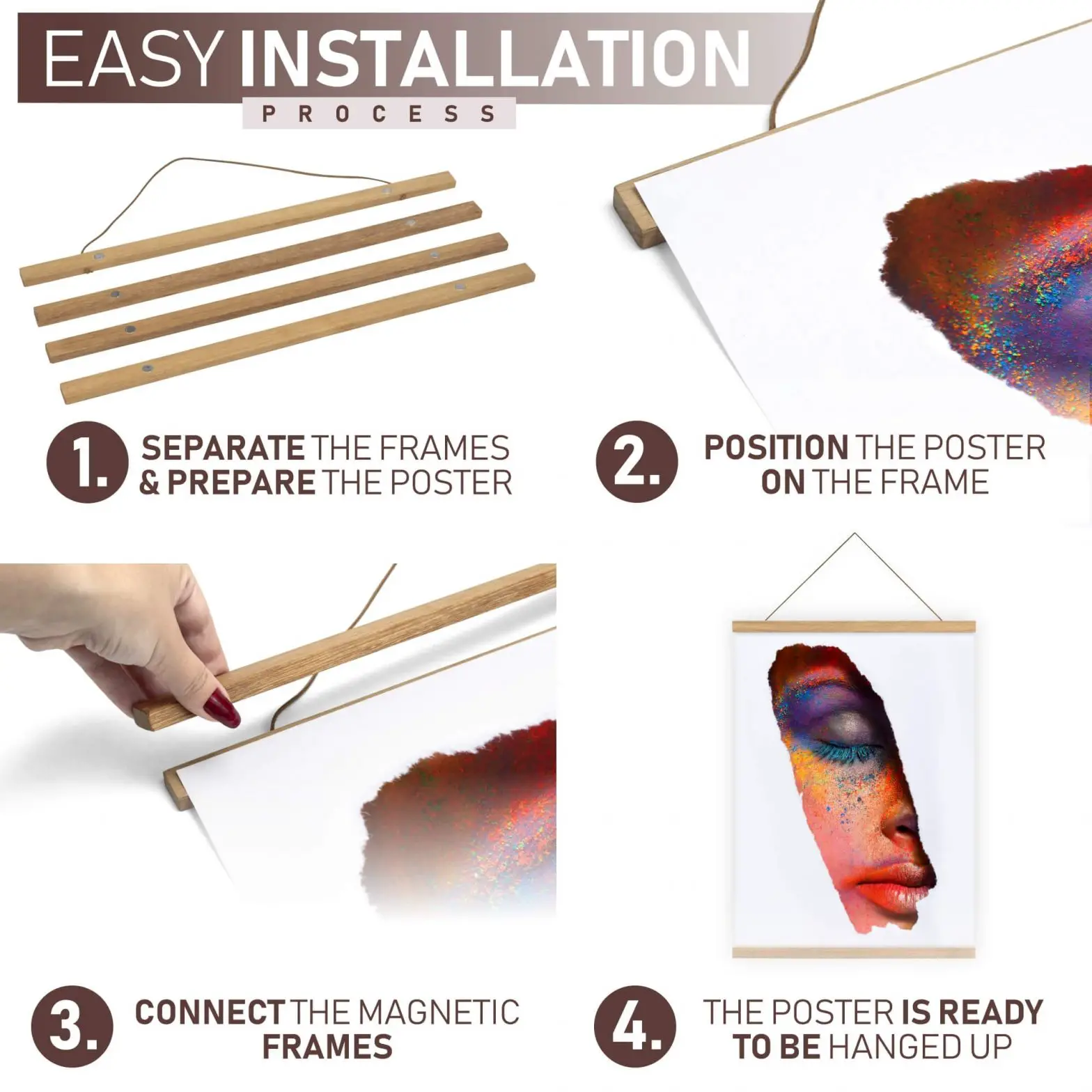 Dacri Home Magnetic Poster Hanger Frame - Installation Steps