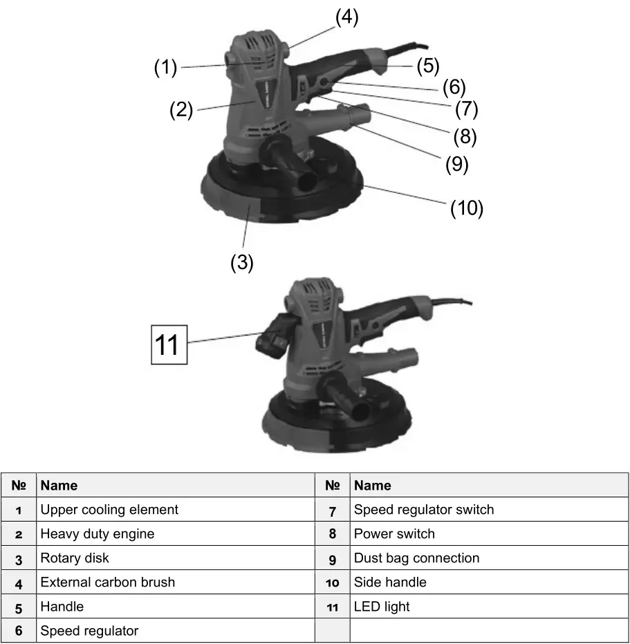 XPOtool 62830 Drywall Sander - Main components