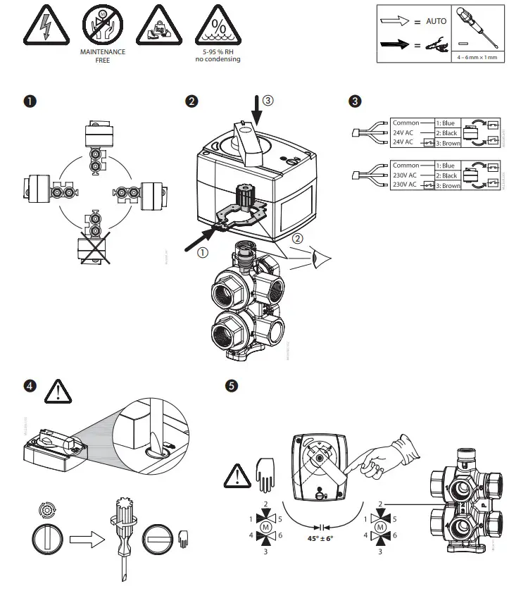 Danfoss ChangeOver6 Motorized 6 Port Ball Valve -