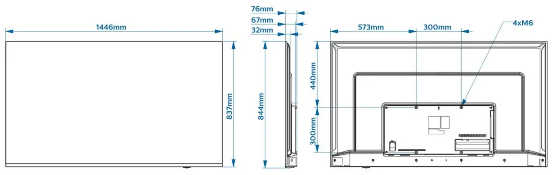 PHILIPS 65BFL2214 Professional TV - Specifications