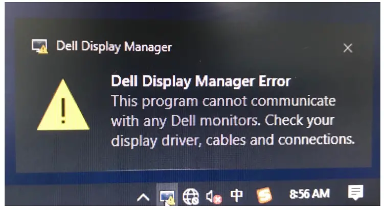 DELL G2722HS 27 Inch Monitor - error message