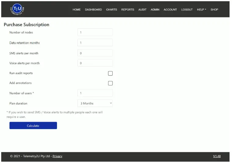Telemetry2U IoT Platform Registering an Account fig 4
