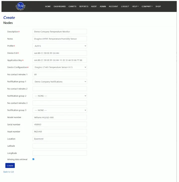 Telemetry2U IoT Platform Registering an Account fig 7