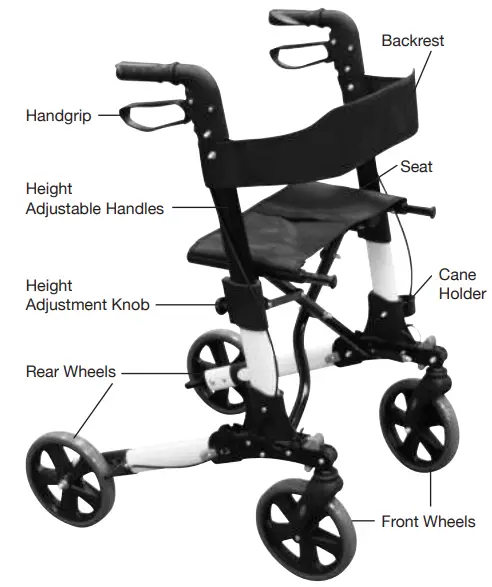 aidapt-VP185G-Aluminium-Fold-Flat-Rollator-1