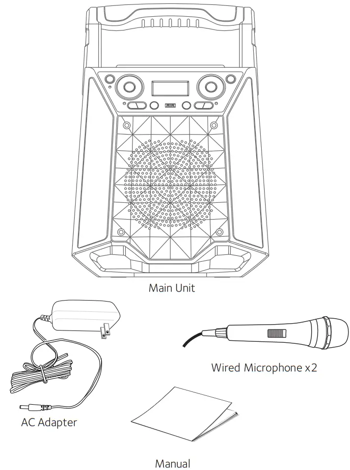 singing machine SML2250 Shine Duets with Voice Assistant Bluetooth Stand-fig1