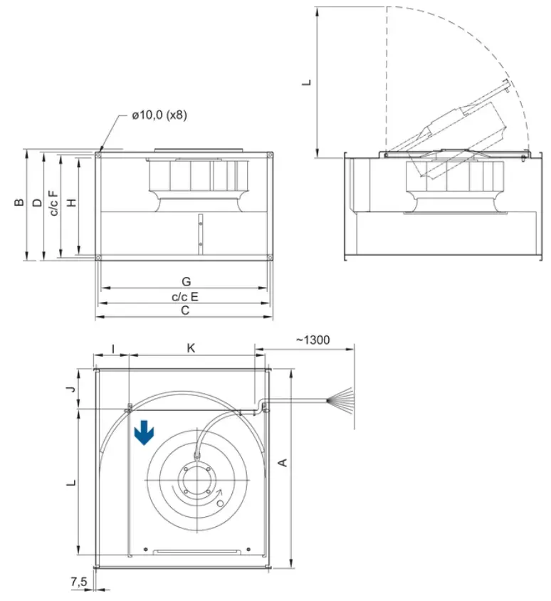 Puravent 39631 RS 60-35 L3 SILEO Rectangular Duct Fan - fig 1