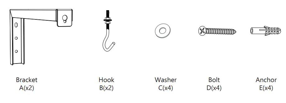 WALI PSM001-W 6” Projector Mount - Parts