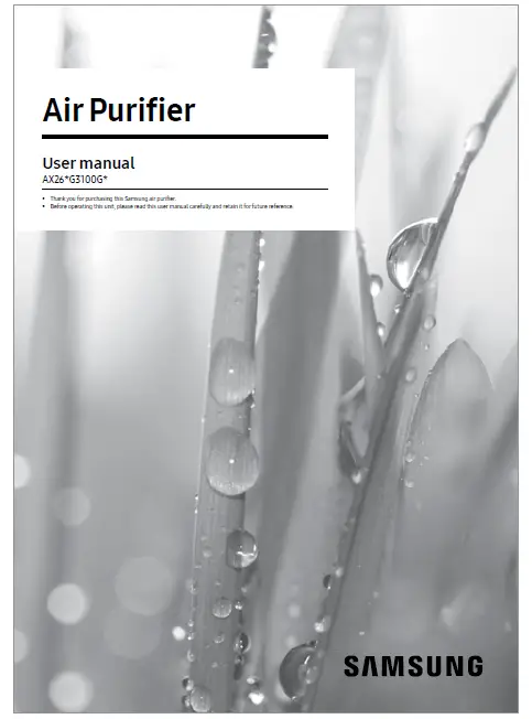 SAMSUNG AX26BG3100GG Bluesky Compact Air Purifier 10