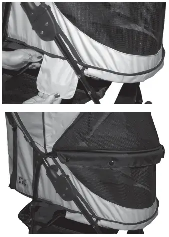PET GEAR No-zip Double Pet Stroller PG8700NZ -TO SECURE SIDE FLAP