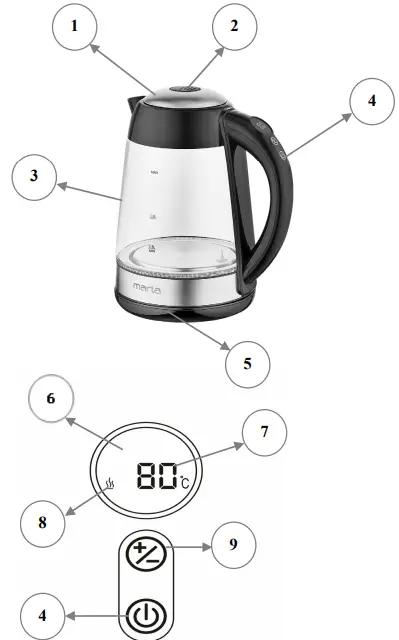 marta MT-4606 Electric Kettle-FIG2