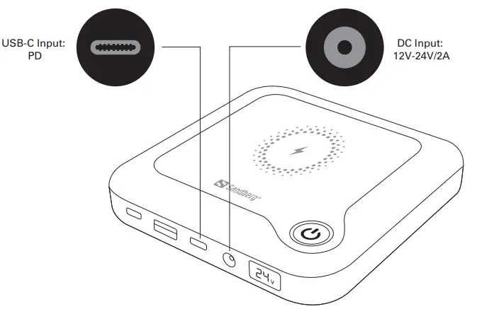 Sandberg 420-57 All-in-1 Laptop Powerbank 24000-3