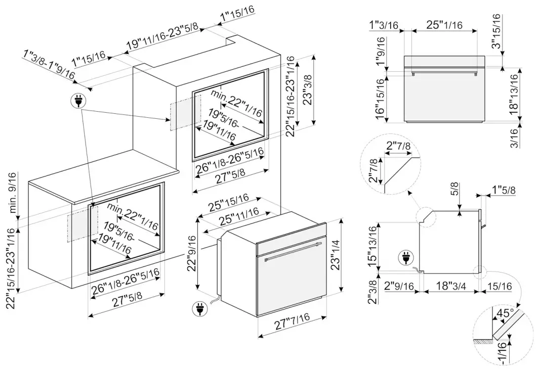 smeg SFU7302TVX Oven Classic 27 Inch Thermo Ventilated Stainless Steel - FIGURE 1
