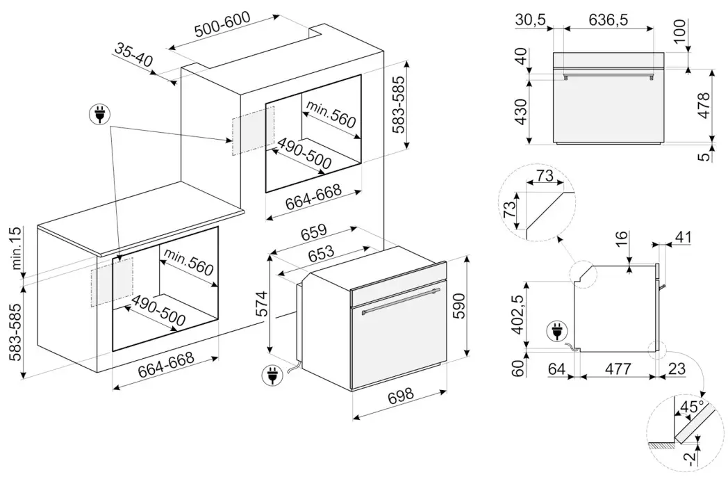smeg SFU7302TVX Oven Classic 27 Inch Thermo Ventilated Stainless Steel - FIGURE 3