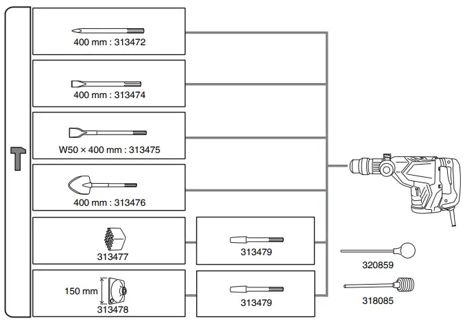 HiKOKI-DH40MEYWSZ-Combination-Hammer-FIG-17