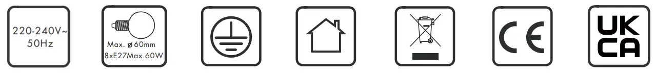 QAZQA 105259 Hanne HL 8 Black Art Deco Hanging Lamp - icon