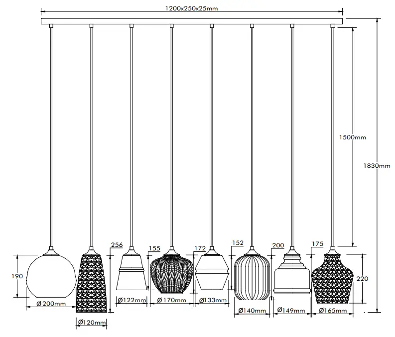 QAZQA 105259 Hanne HL 8 Black Art Deco Hanging Lamp - icon