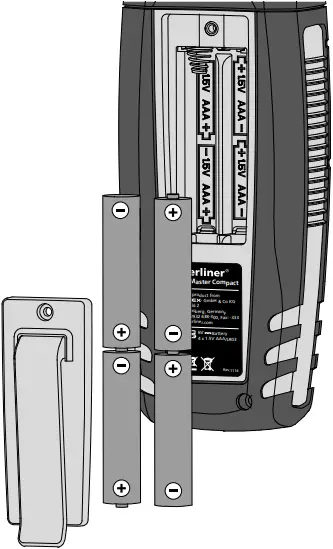 Laserliner 082.321A - Inserting the battery