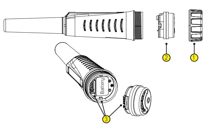 Nokta Pointer Waterproof Pinpointer Metal Detector User Manual - Battery Installation