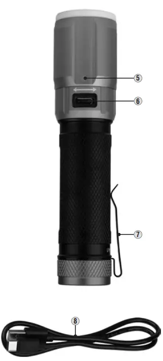 KLEIN TOOLS 56412 Rechargeable LED Flashlight with Worklight - fig2