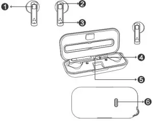 BliTZWOlF BW-FPE1 ENC TWS Bluetooth V5.0 Headset with 13mm Large Dynamic Driver - figure of product's function