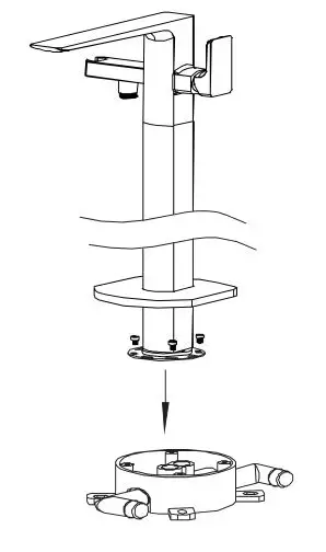 progetto C1500 Como Floor Mount Bath Filler and Handshower - Align the copper pipes with the relevant hot