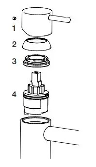 progetto C1500 Como Floor Mount Bath Filler and Handshower - Cartridge Replacement