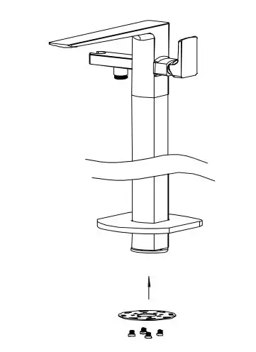 progetto C1500 Como Floor Mount Bath Filler and Handshower - Fit the fixing plate onto the mounting plate