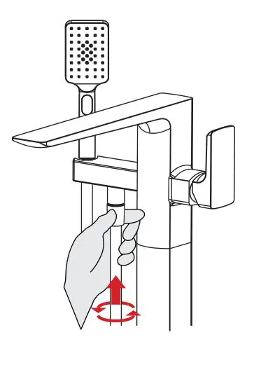 progetto C1500 Como Floor Mount Bath Filler and Handshower - Handshower Off