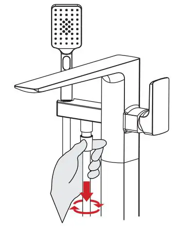 progetto C1500 Como Floor Mount Bath Filler and Handshower - Handshower On