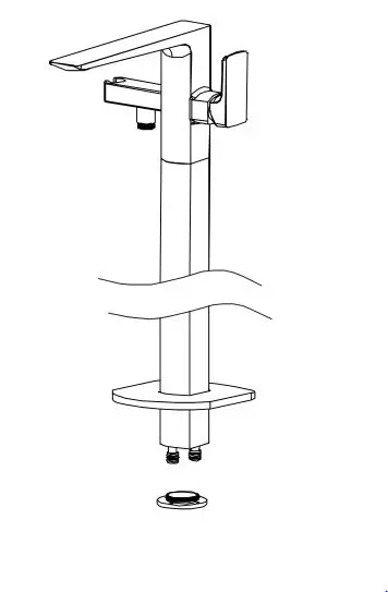 progetto C1500 Como Floor Mount Bath Filler and Handshower - Slide the flange over the bottom part of the mixer body and attached