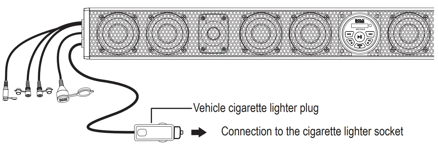 BOSS BRT37SLR 37 Inch Amplified Sound Bar - cable