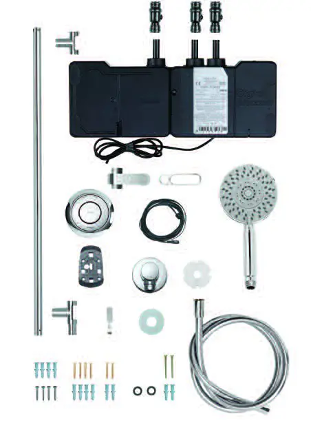 AQUALISA Rise Digital Concealed with Adjustable Height or Fixed Head - Adjustable (Gravity pumped)